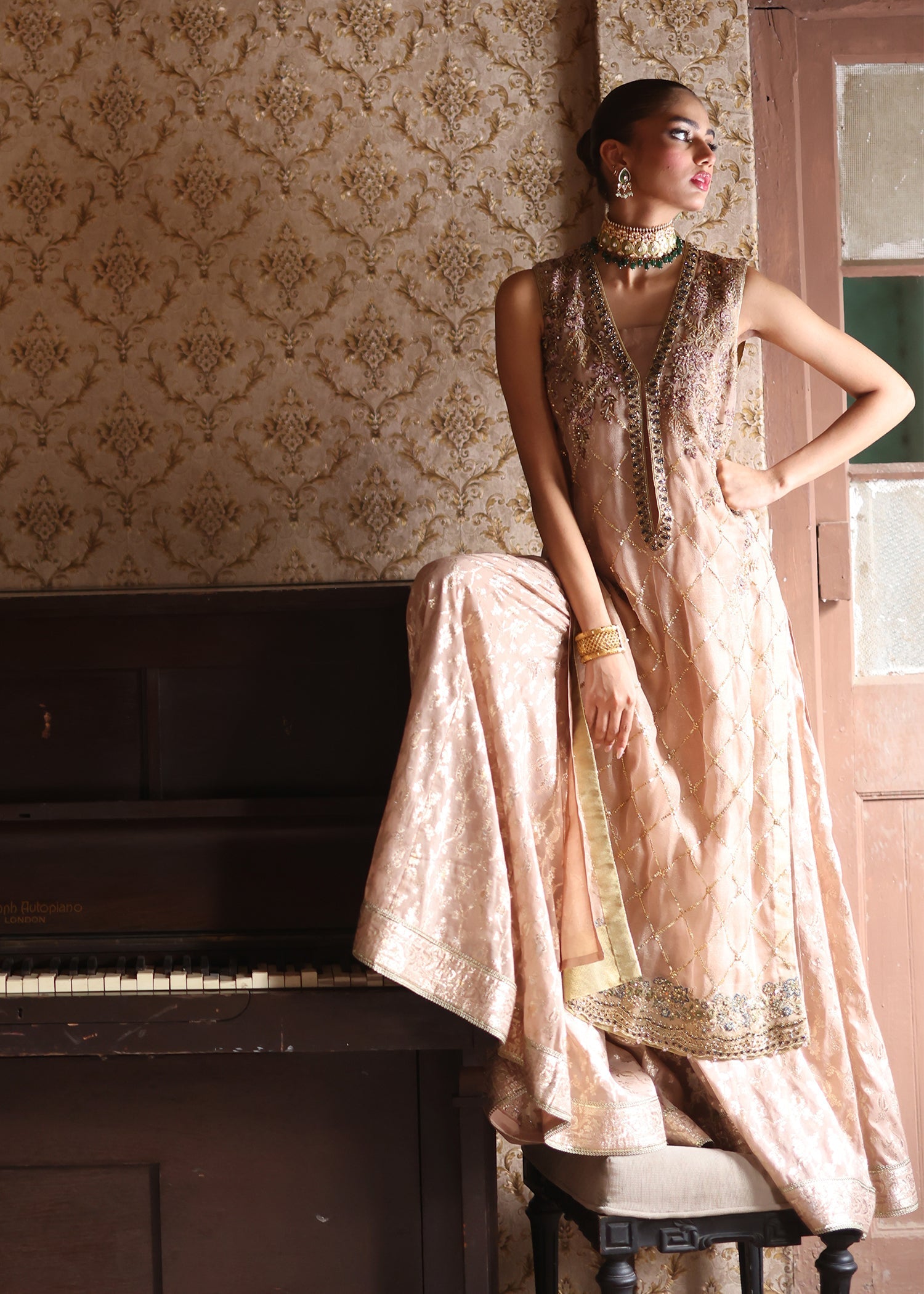 Umsha | Mehfil-e-Rang | Timeless Taupe - Official Umsha stockist in UK - Sakeena London