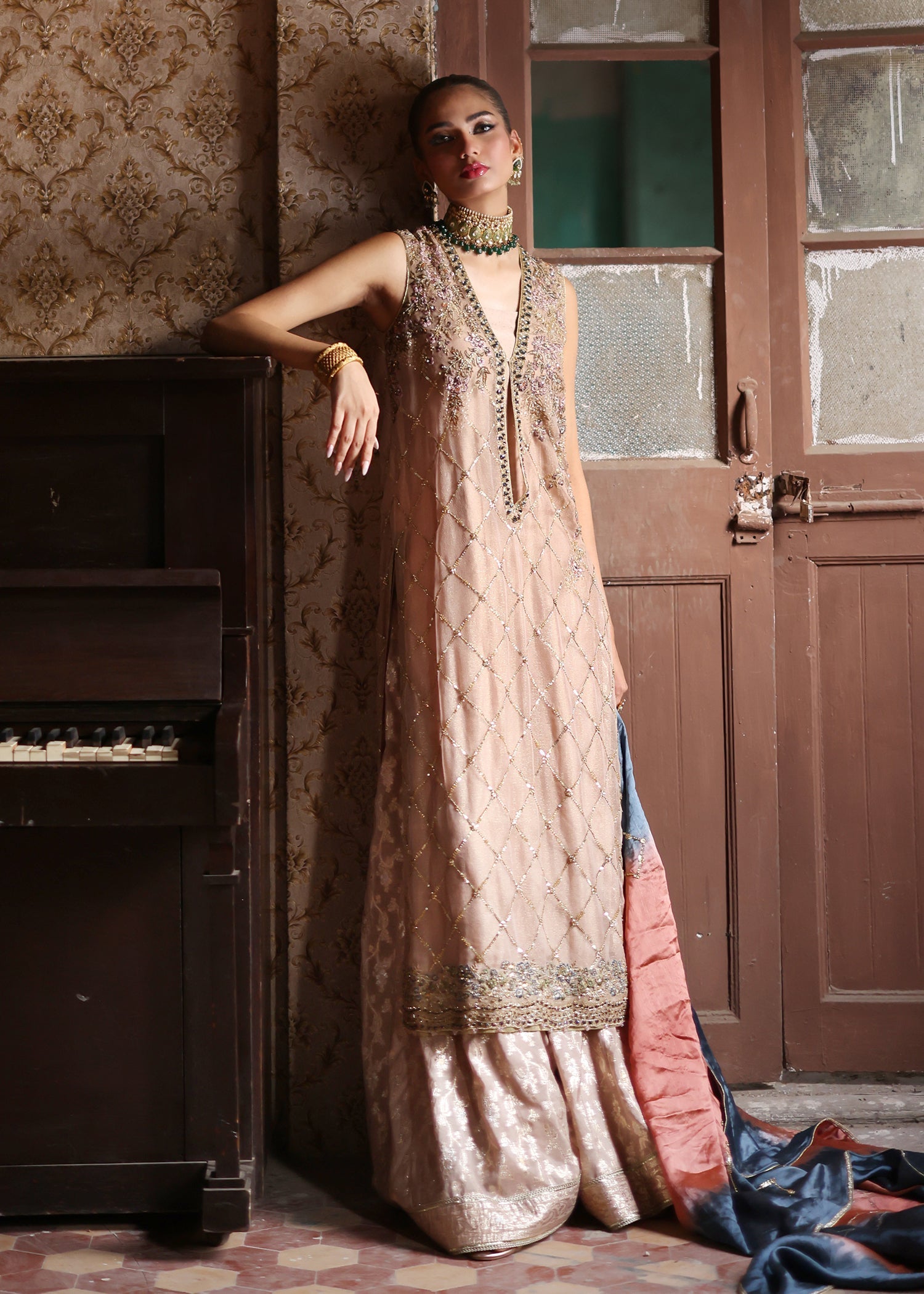 Umsha | Mehfil-e-Rang | Timeless Taupe - Official Umsha stockist in UK - Sakeena London