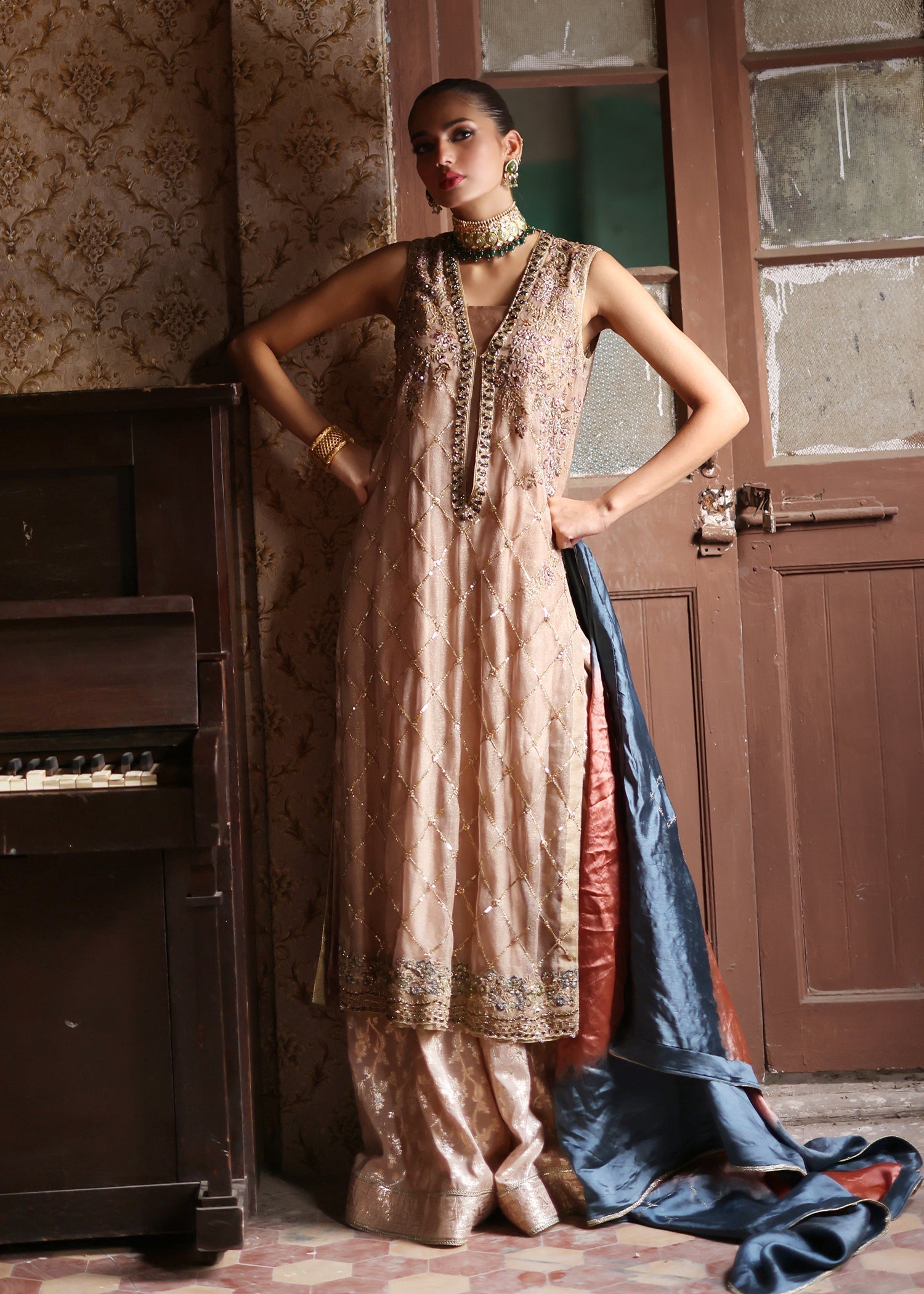 Umsha | Mehfil-e-Rang | Timeless Taupe - Official Umsha stockist in UK - Sakeena London