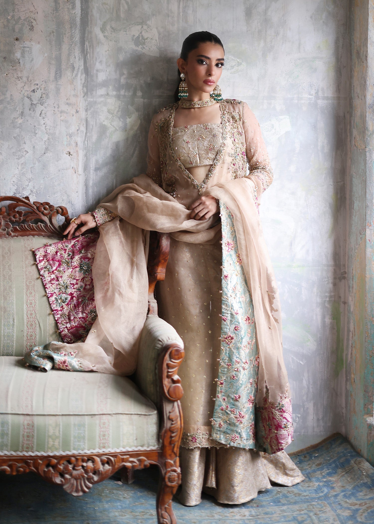Umsha | Mehfil-e-Rang | Creamy Cashmere - Official Umsha stockist in UK - Sakeena London