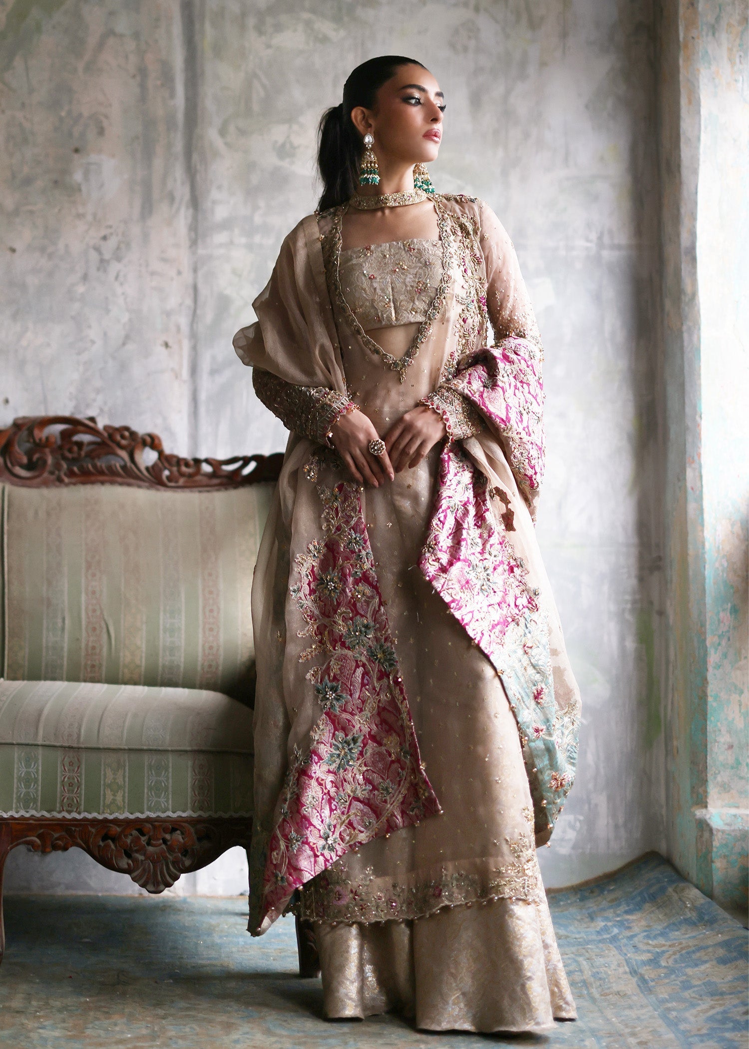Umsha | Mehfil-e-Rang | Creamy Cashmere - Official Umsha stockist in UK - Sakeena London