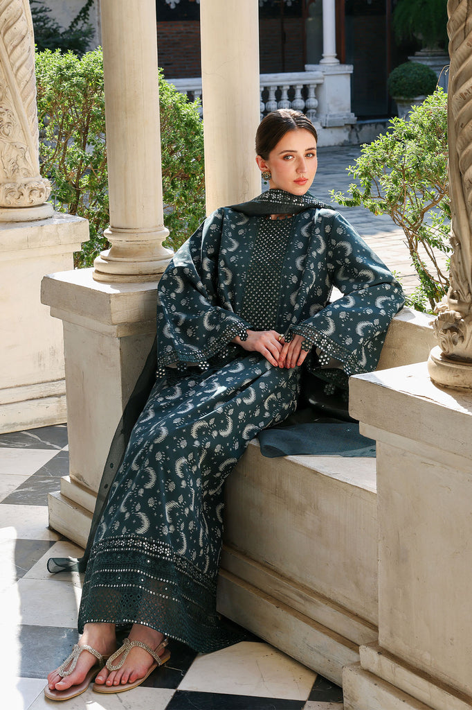 Cross Stitch | Eid Lawn Edit 26 | TEAL SPRUCE