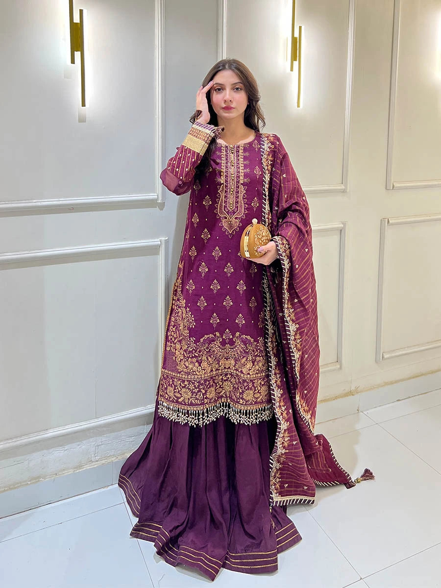 Salitex | Signature Festive Chiffon | SUNW6JI040UT - Official Salitex stockist in UK - Sakeena London