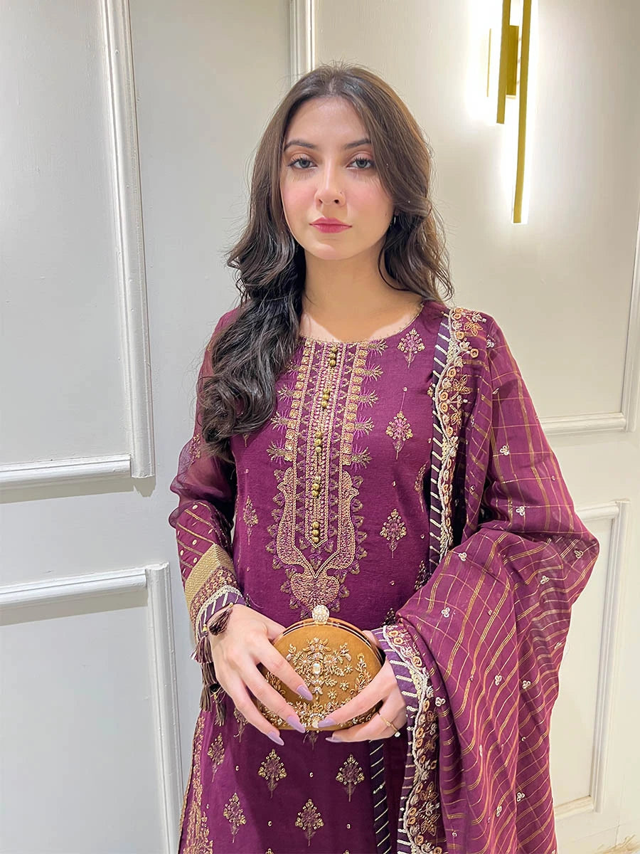 Salitex | Signature Festive Chiffon | SUNW6JI040UT - Official Salitex stockist in UK - Sakeena London