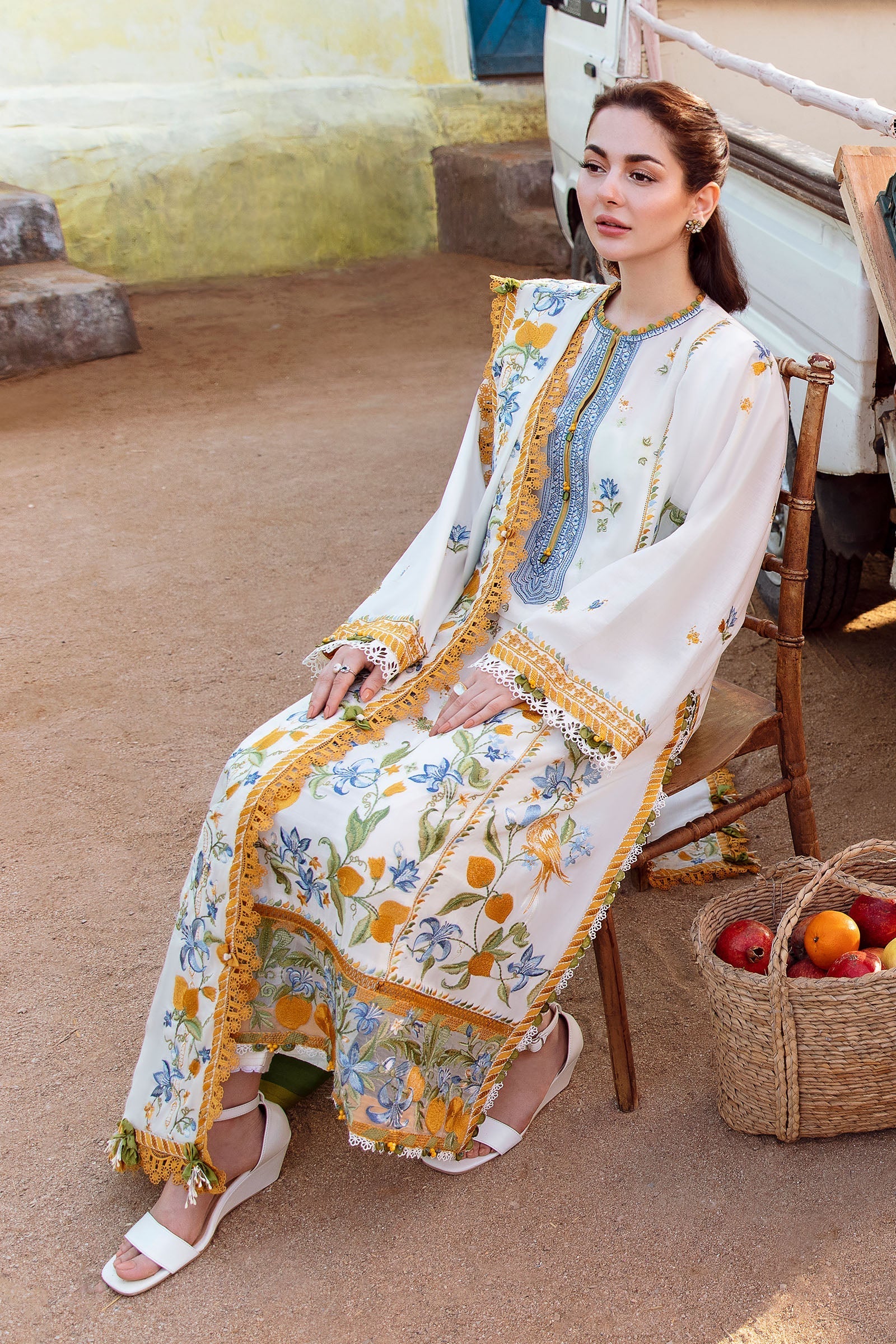 Zaha | Embroidered Lawn Collection | LEYA (ZL23-07 A) - Official Zaha stockist in UK - Sakeena London
