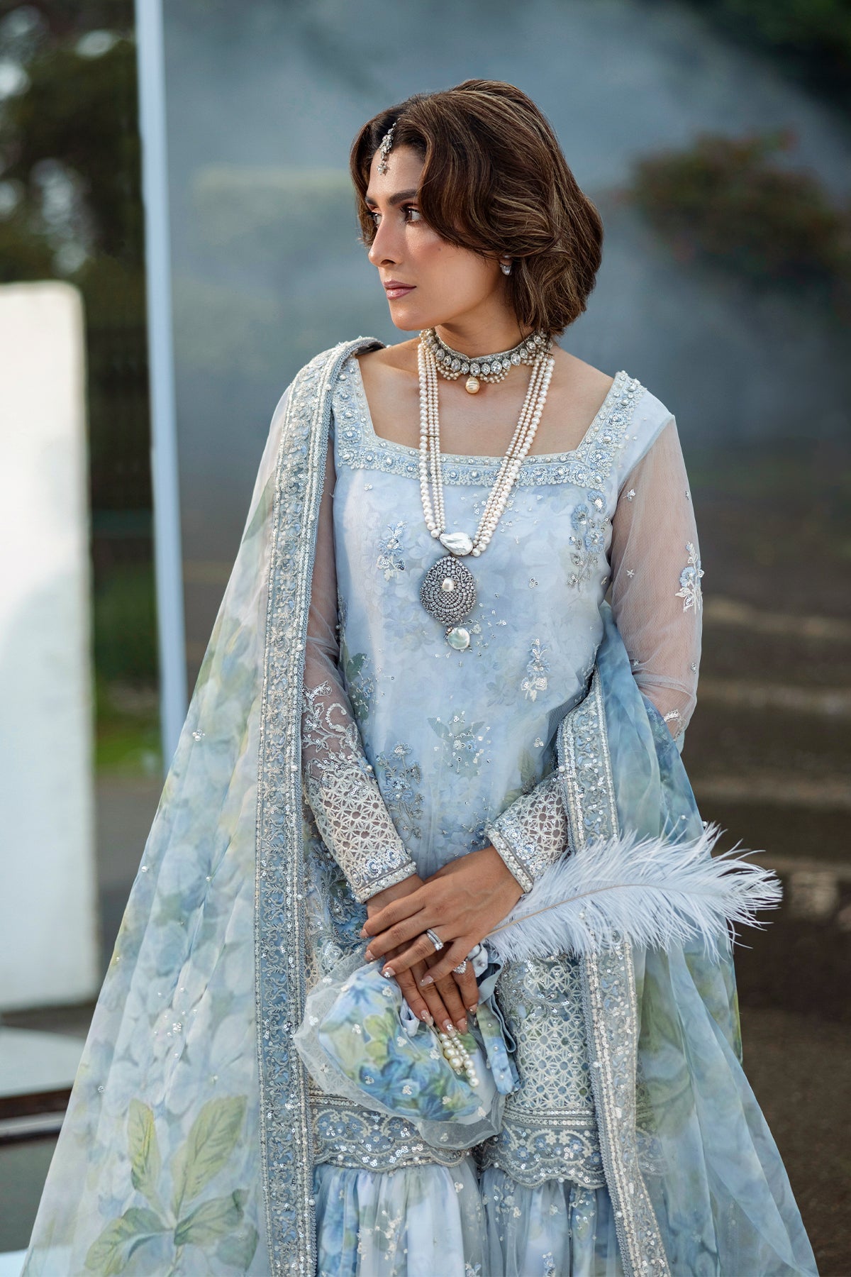 Erum Khan | Jahan Wedding 25 | Floral Drop - Official Erum Khan stockist in UK - Sakeena London