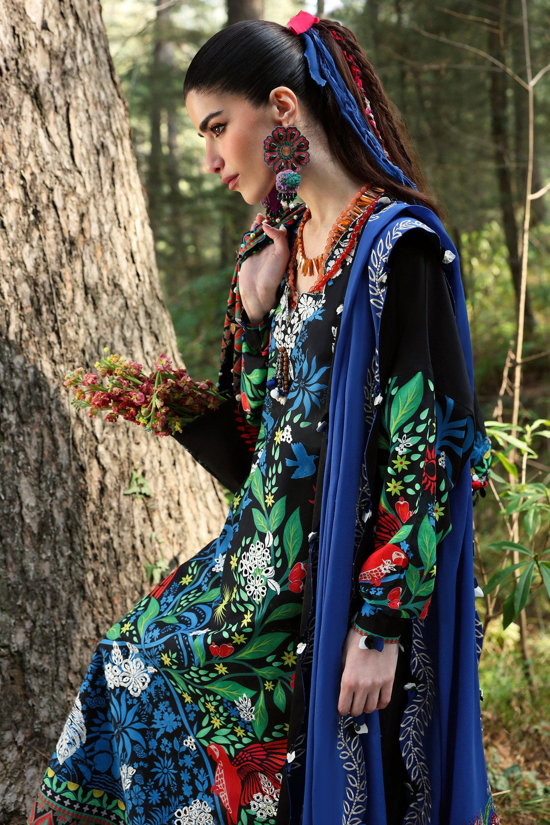 Zaha | Lawn 25 | BLACK SOLANA (ZL25-03 A) - Official Zaha stockist in UK - Sakeena London