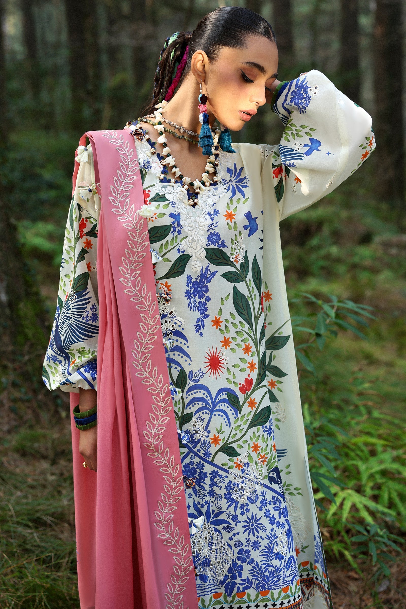 Zaha | Lawn 25 | WHITE SOLANA (ZL25-03 B) - Official Zaha stockist in UK - Sakeena London