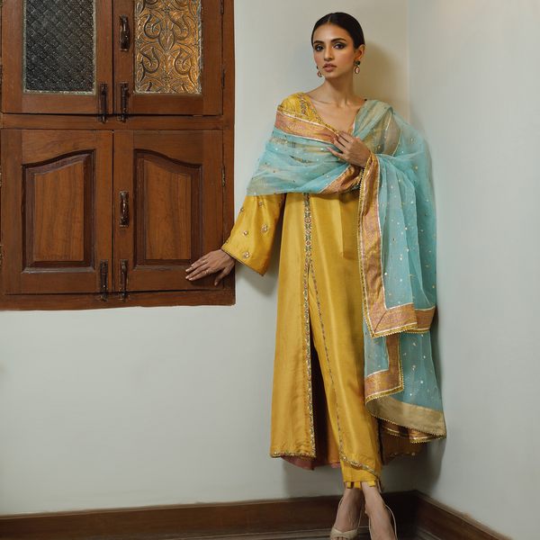 Wahajmkhan | Bahar Begum Formals | MUSTARD BEGUM JORA - Official Wahaj M.Khan stockist in UK - Sakeena London