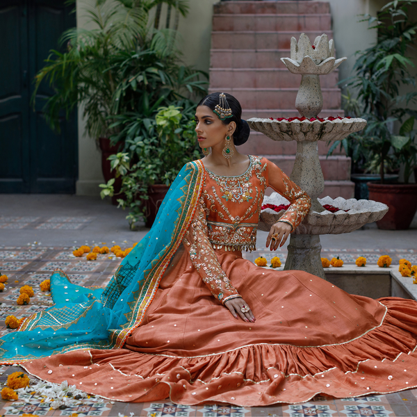 Wahajmkhan | Bahar Begum Formals | RUSTIC TURQUOISE - Official Wahaj M.Khan stockist in UK - Sakeena London