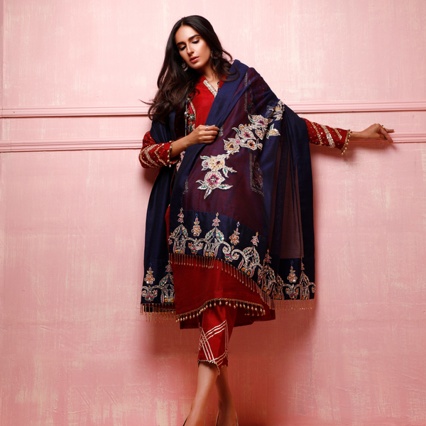 Wahajmkhan | Festive Fiesta Formals | RED ROUGE - Official Wahaj M.Khan stockist in UK - Sakeena London