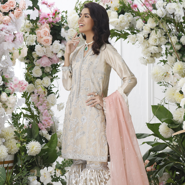 Wahajmkhan | Eden wedding Formals | GOLD GHARARA SUIT - Official Wahaj M.Khan stockist in UK - Sakeena London