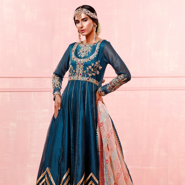Wahajmkhan | Festive Fiesta Formals | TEAL LOVE - Official Wahaj M.Khan stockist in UK - Sakeena London