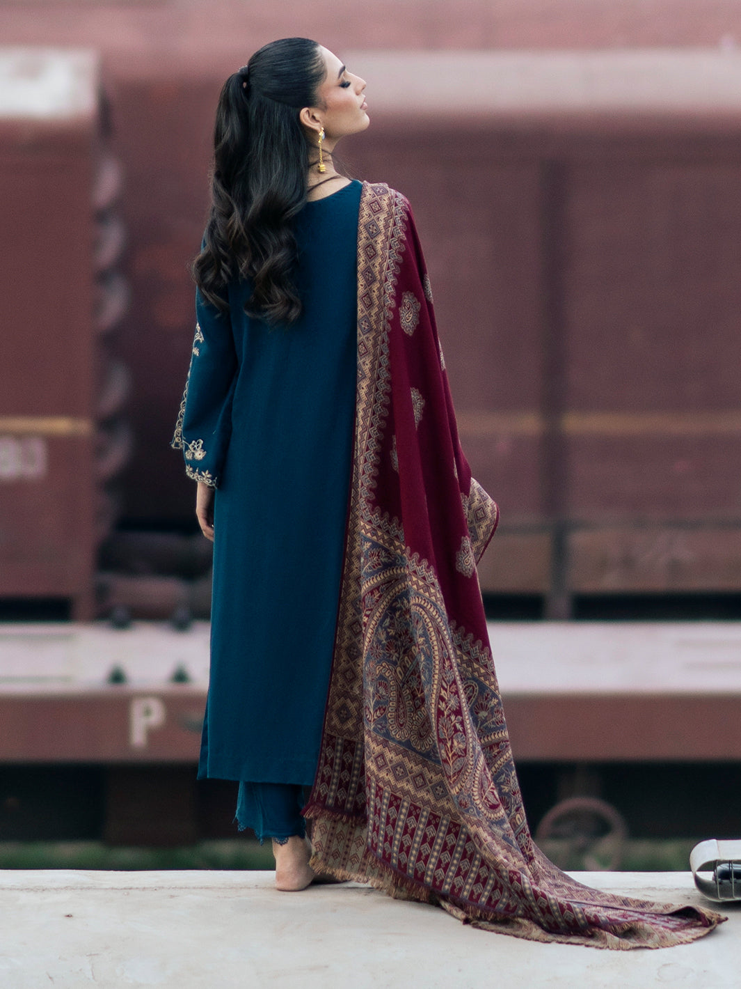 Izel | Musafir Embroidered Winter Collection 24 | VASL - Official Izel stockist in UK - Sakeena London