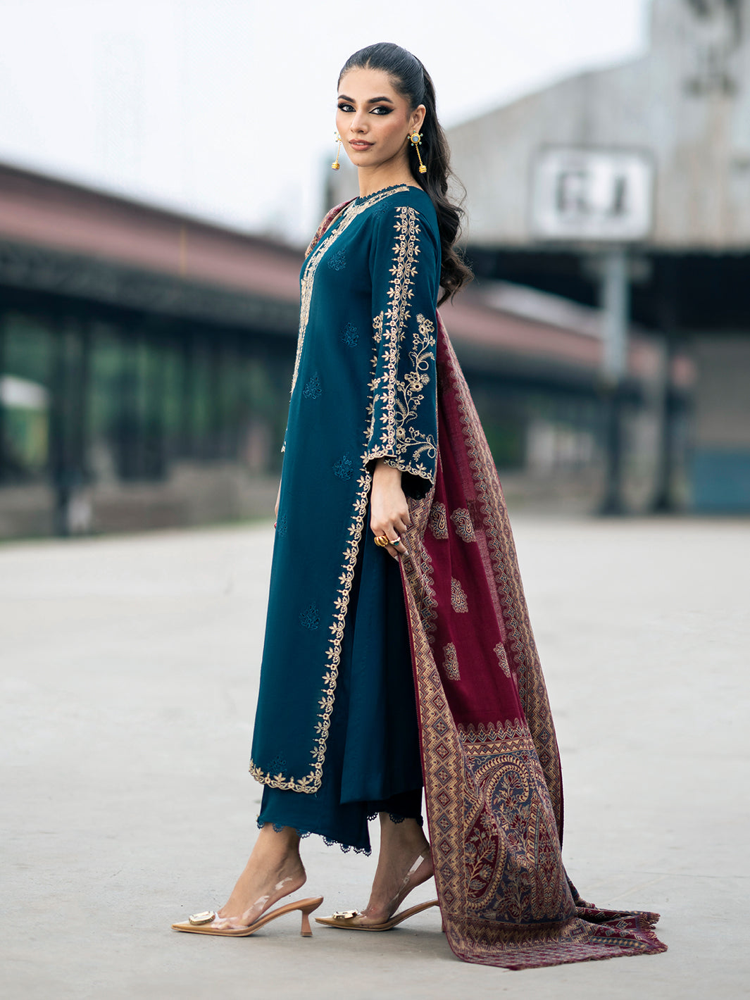 Izel | Musafir Embroidered Winter Collection 24 | VASL - Official Izel stockist in UK - Sakeena London
