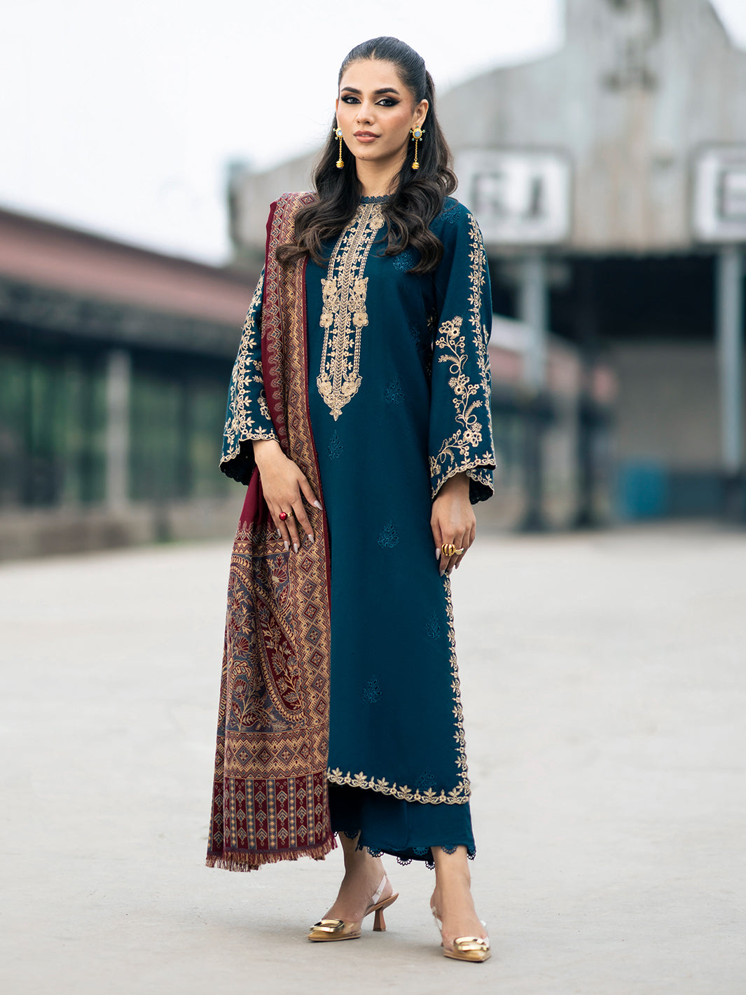 Izel | Musafir Embroidered Winter Collection 24 | VASL - Official Izel stockist in UK - Sakeena London