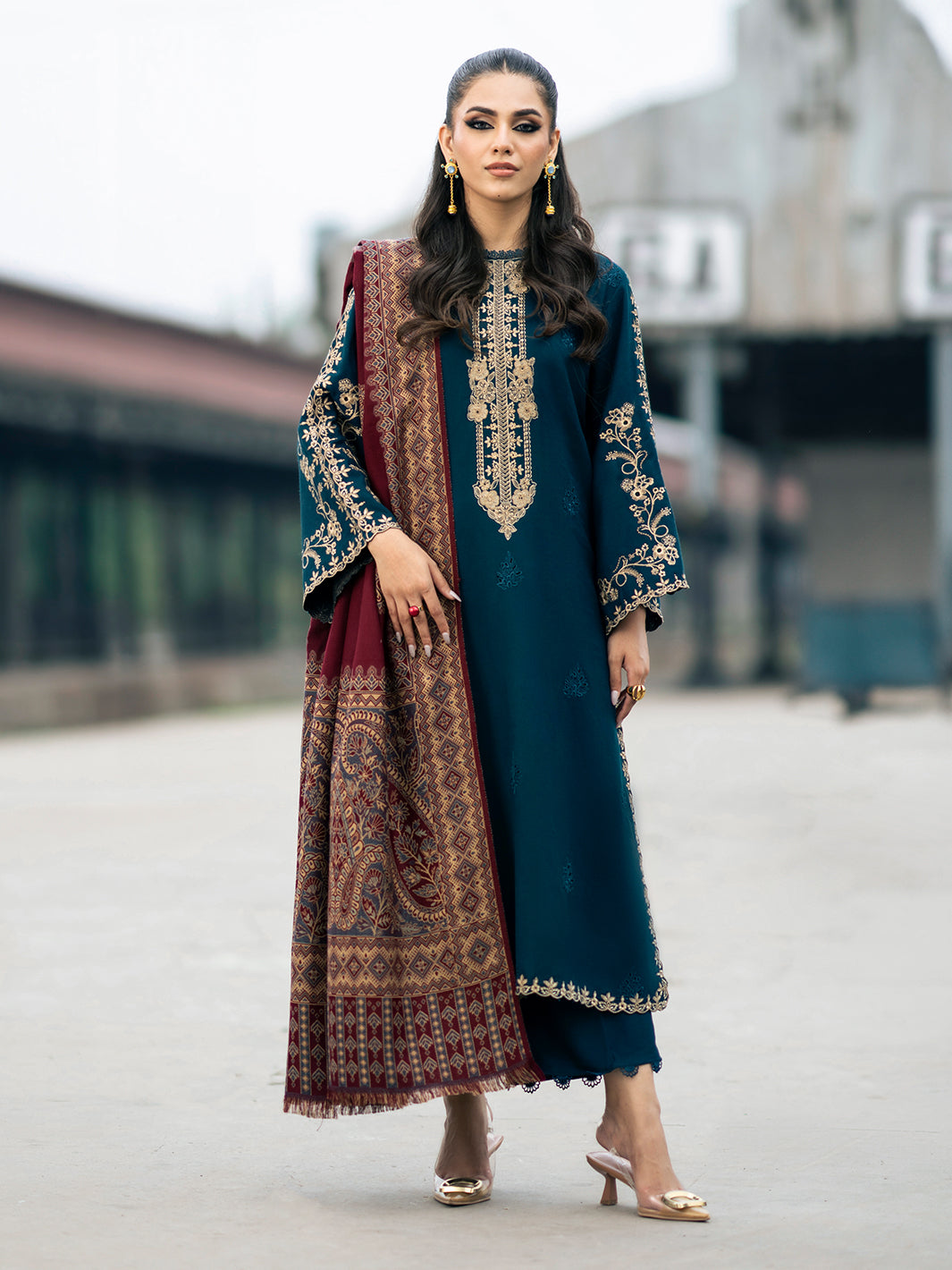Izel | Musafir Embroidered Winter Collection 24 | VASL - Official Izel stockist in UK - Sakeena London