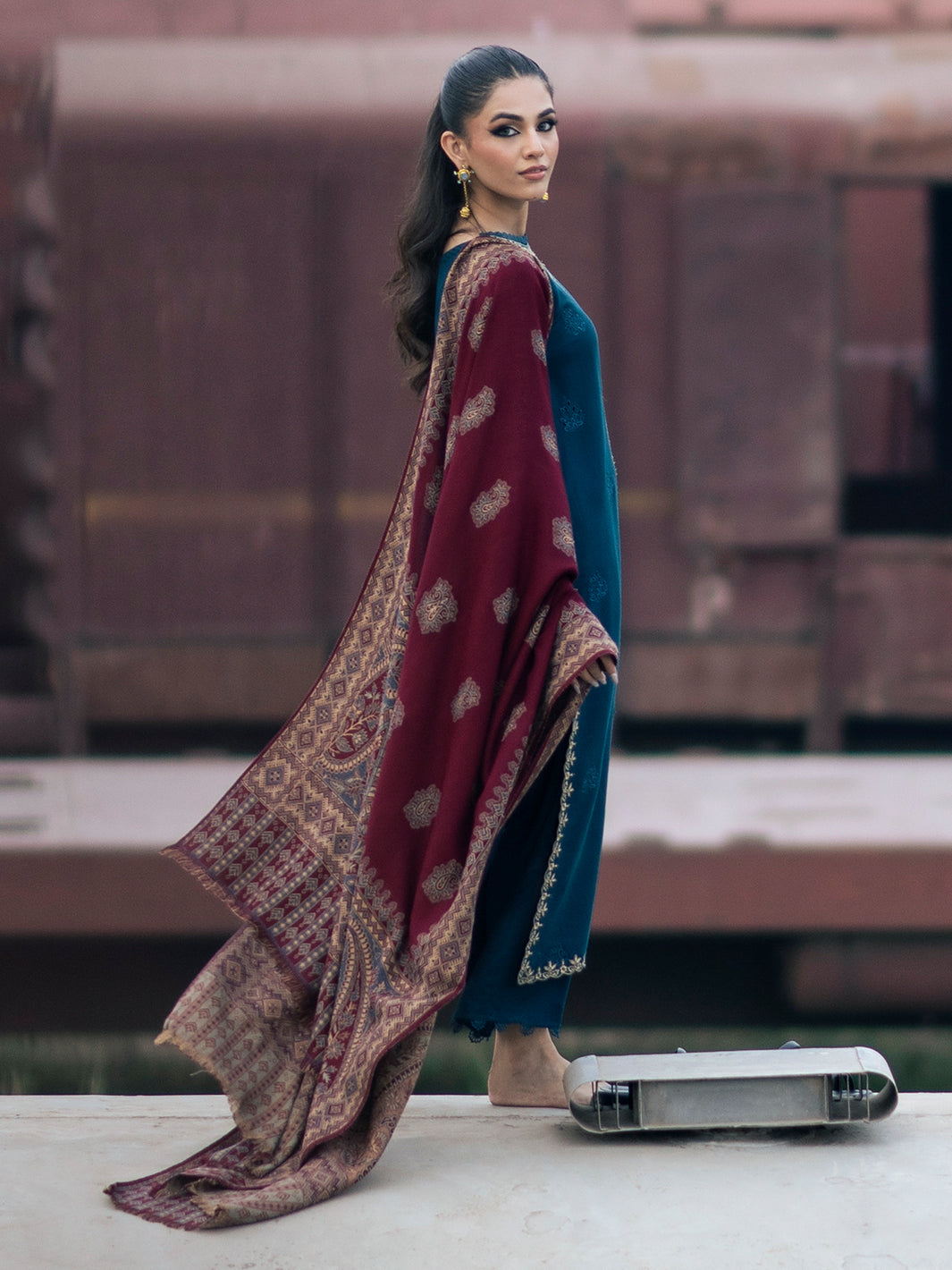 Izel | Musafir Embroidered Winter Collection 24 | VASL - Official Izel stockist in UK - Sakeena London