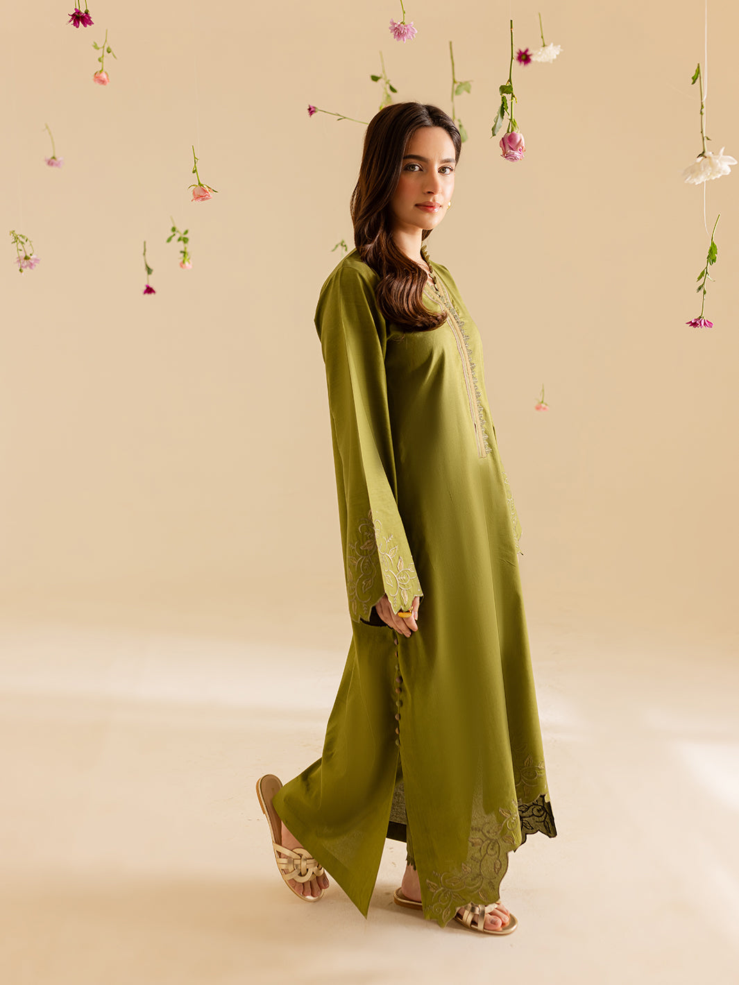 Mahnur | Petal Whispers Lawn Pret | Verdant - Official Mahnur stockist in UK - Sakeena London