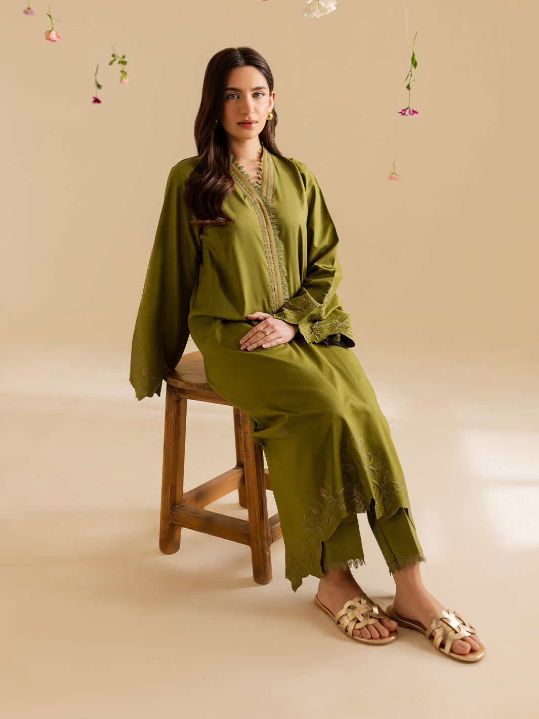 Mahnur | Petal Whispers Lawn Pret | Verdant - Official Mahnur stockist in UK - Sakeena London