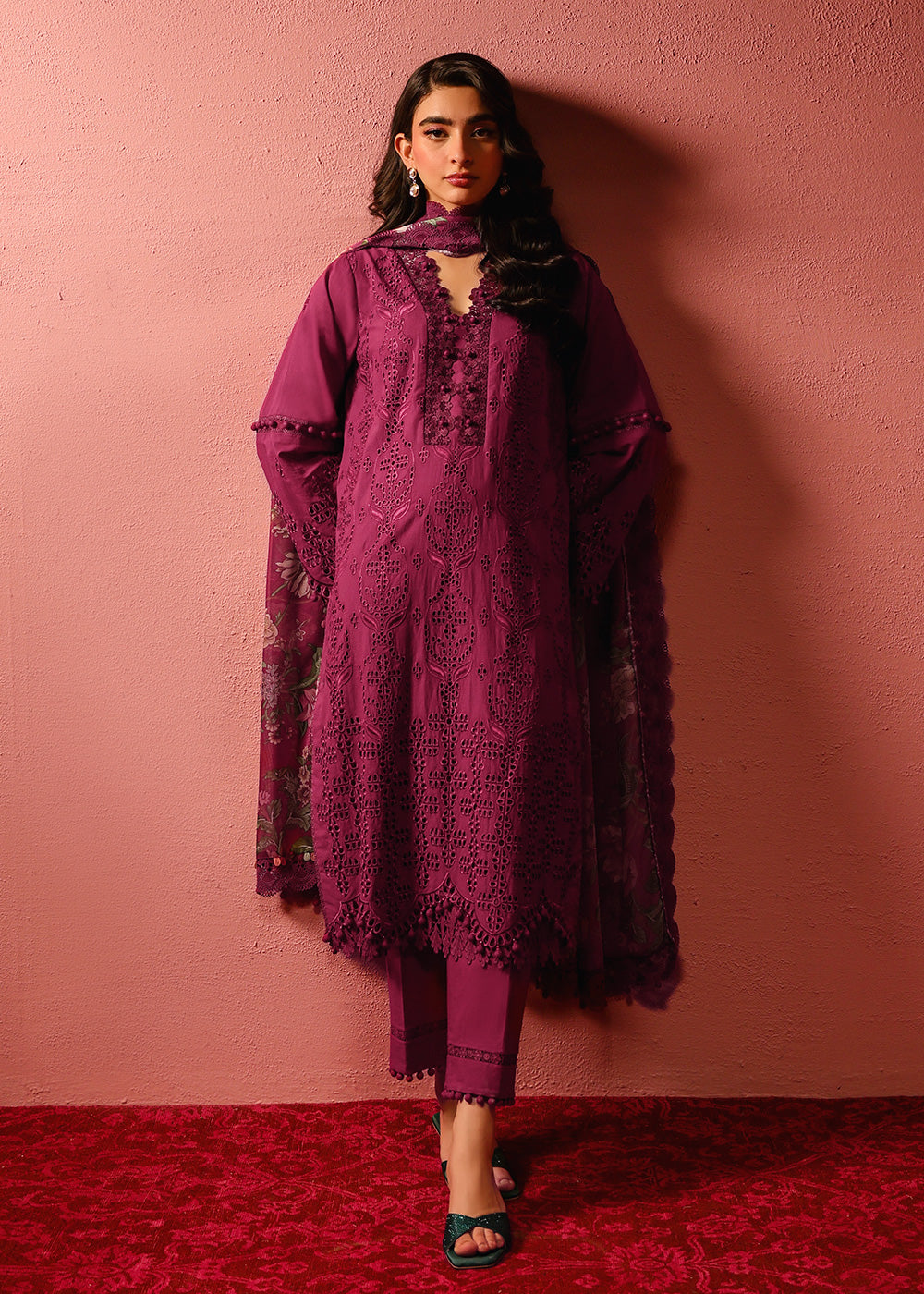 Al Karam | Schiffli Capsule | RTS | SHIRT, TROUSER & DUPATTA 1 - Official Al Karam stockist in UK - Sakeena London