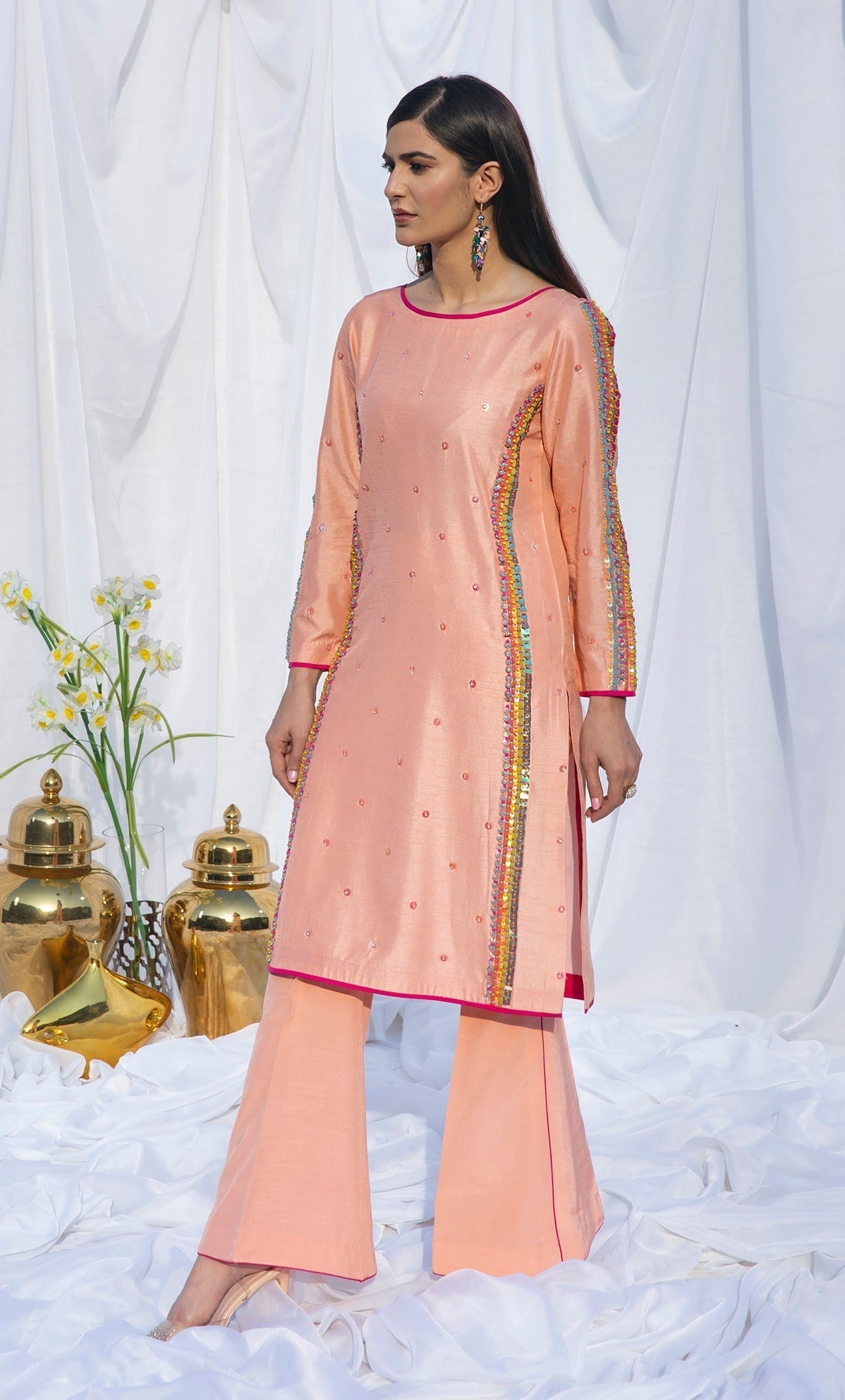 Hana | Viridity Ready to Wear | SALMON-VRT-001 - Official Hana stockist in UK - Sakeena London