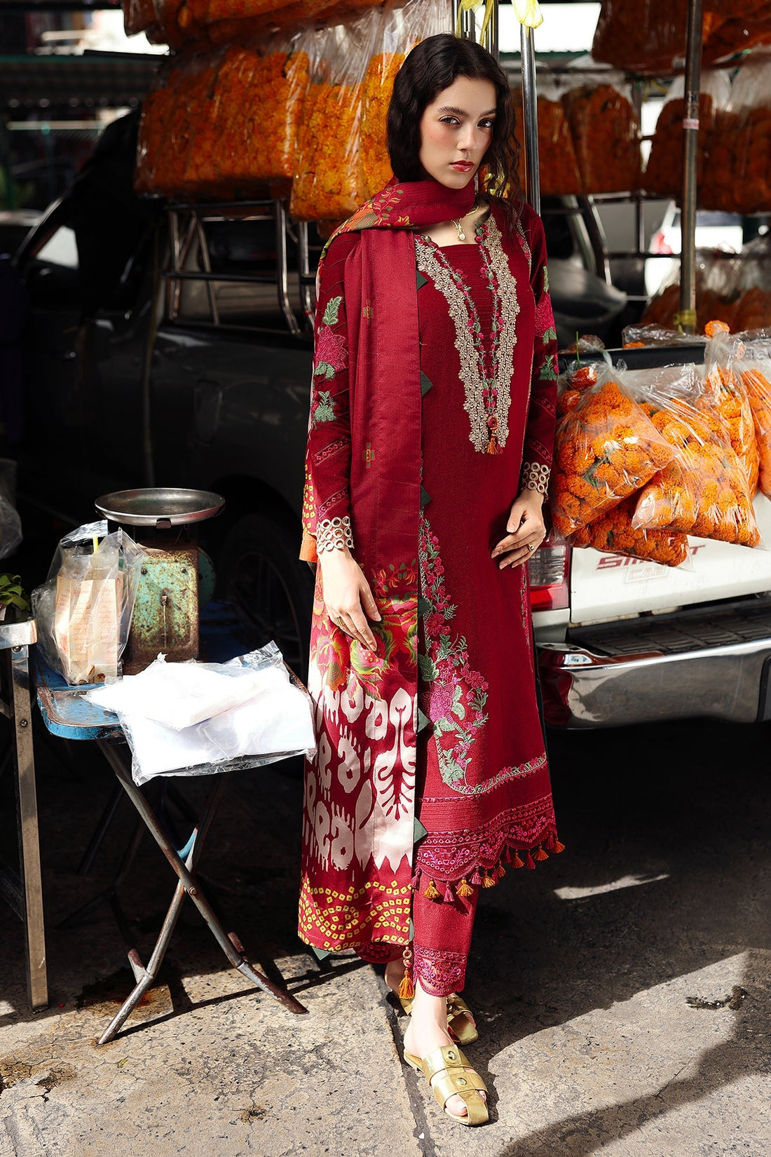 Charizma | Poshima Winters 25 | 3-pc Unstitched Wool Shawl Collection PSW5-01 - Official Charizma stockist in UK - Sakeena London