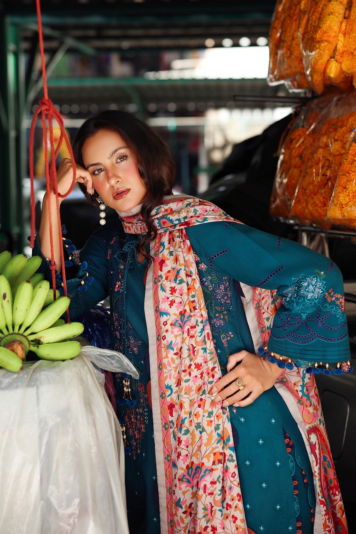 Charizma | Poshima Winters 25 | 3-pc Unstitched Wool Shawl Collection PSW5-06 - Official Charizma stockist in UK - Sakeena London