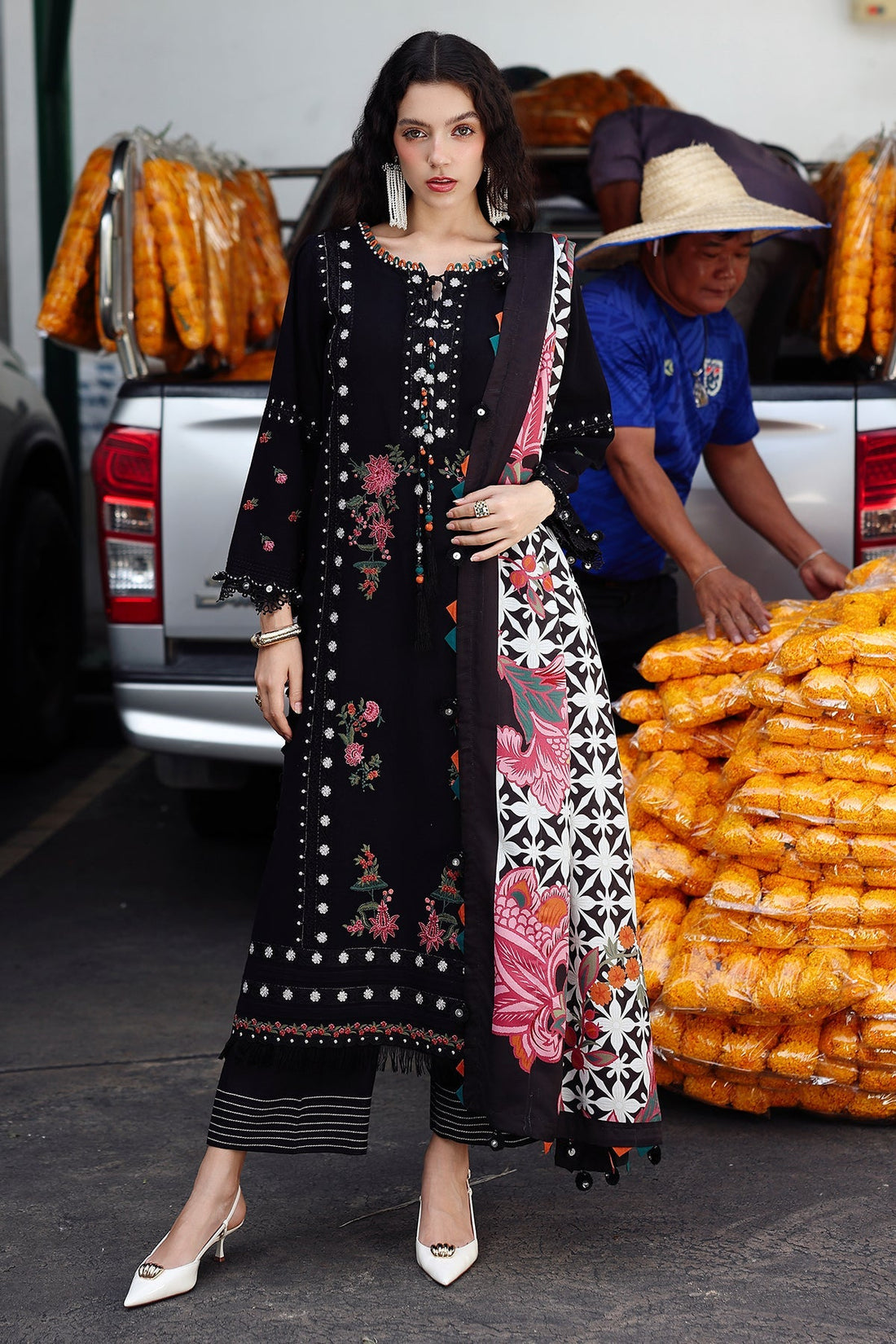 Charizma | Poshima Winters 25 | 3-pc Unstitched Wool Shawl Collection PSW5-07 - Official Charizma stockist in UK - Sakeena London