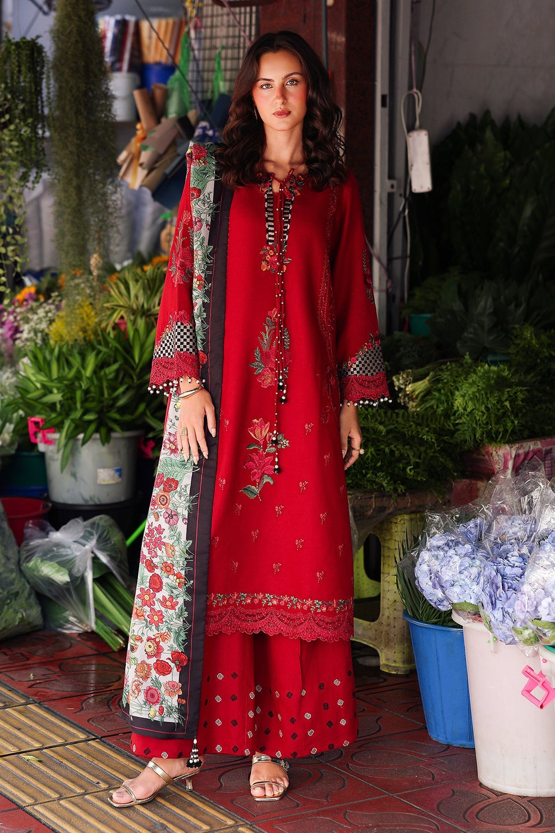 Charizma | Poshima Winters 25 | 3-pc Unstitched Wool Shawl Collection PSW5-08 - Official Charizma stockist in UK - Sakeena London