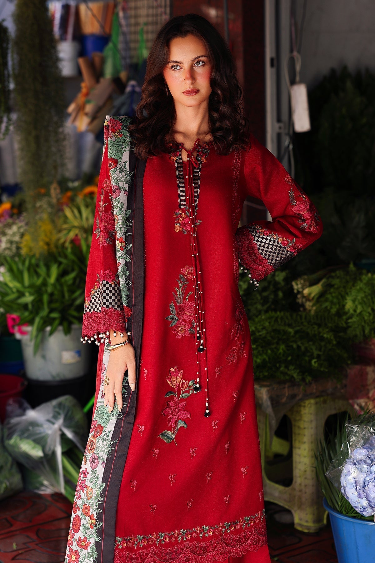 Charizma | Poshima Winters 25 | 3-pc Unstitched Wool Shawl Collection PSW5-08 - Official Charizma stockist in UK - Sakeena London