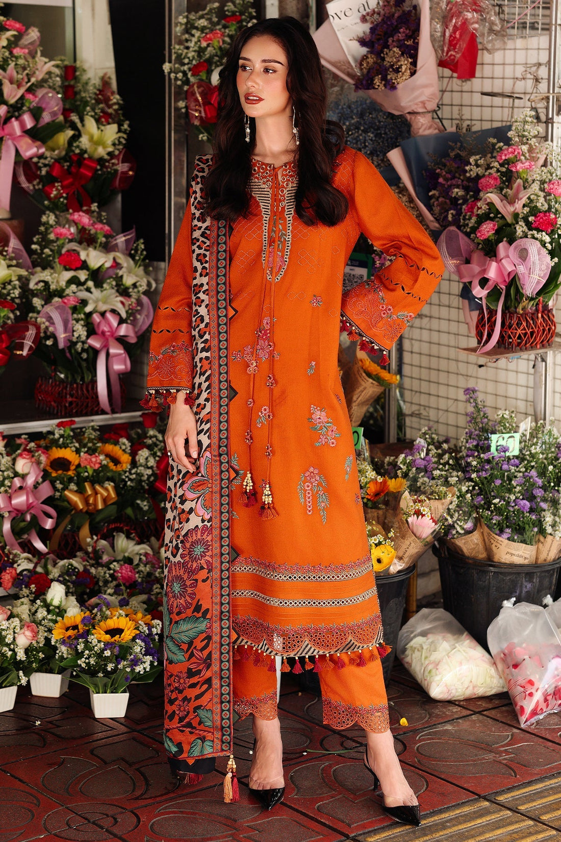 Charizma | Poshima Winters 25 | 3-pc Unstitched Wool Shawl Collection PSW5-03 - Official Charizma stockist in UK - Sakeena London