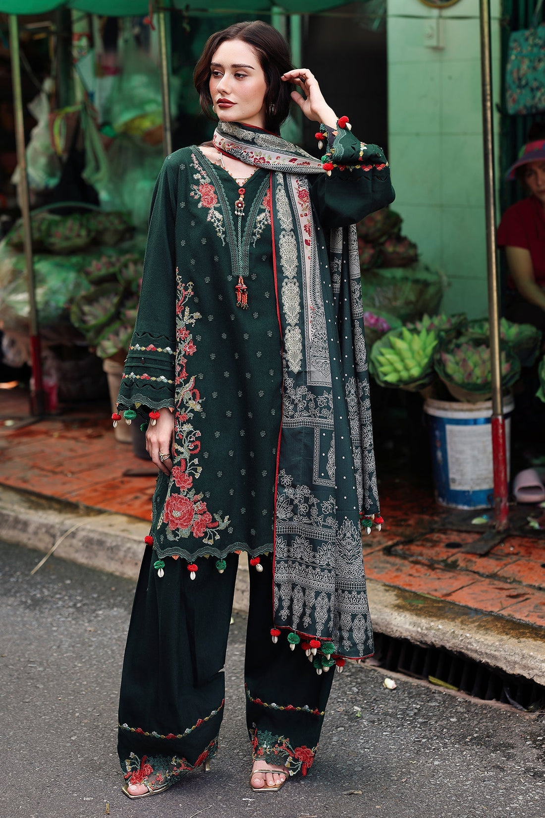 Charizma | Poshima Winters 25 |3-pc Unstitched Wool Shawl Collection PSW5-04 - Official Charizma stockist in UK - Sakeena London