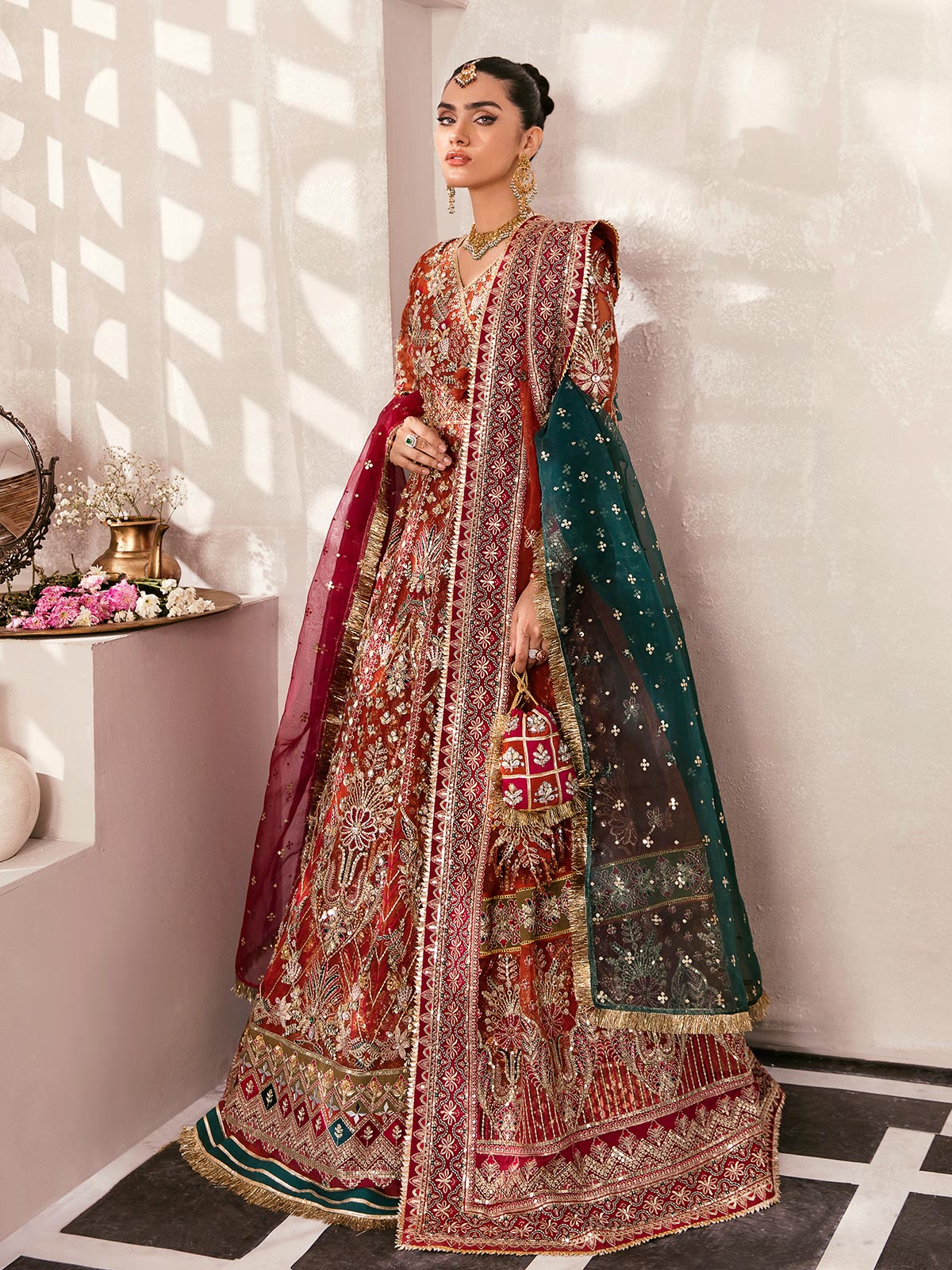 Gulaal | Wedding Formals | ZAIRA GL-WS-22V1-30 (RUST ANGRAKHA) - Official Gulaal stockist in UK - Sakeena London