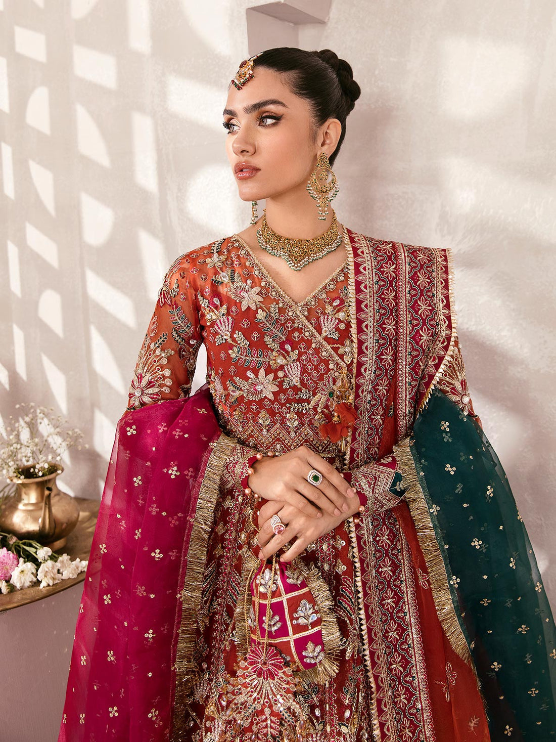 Gulaal | Wedding Formals | ZAIRA GL-WS-22V1-30 (RUST ANGRAKHA) - Official Gulaal stockist in UK - Sakeena London