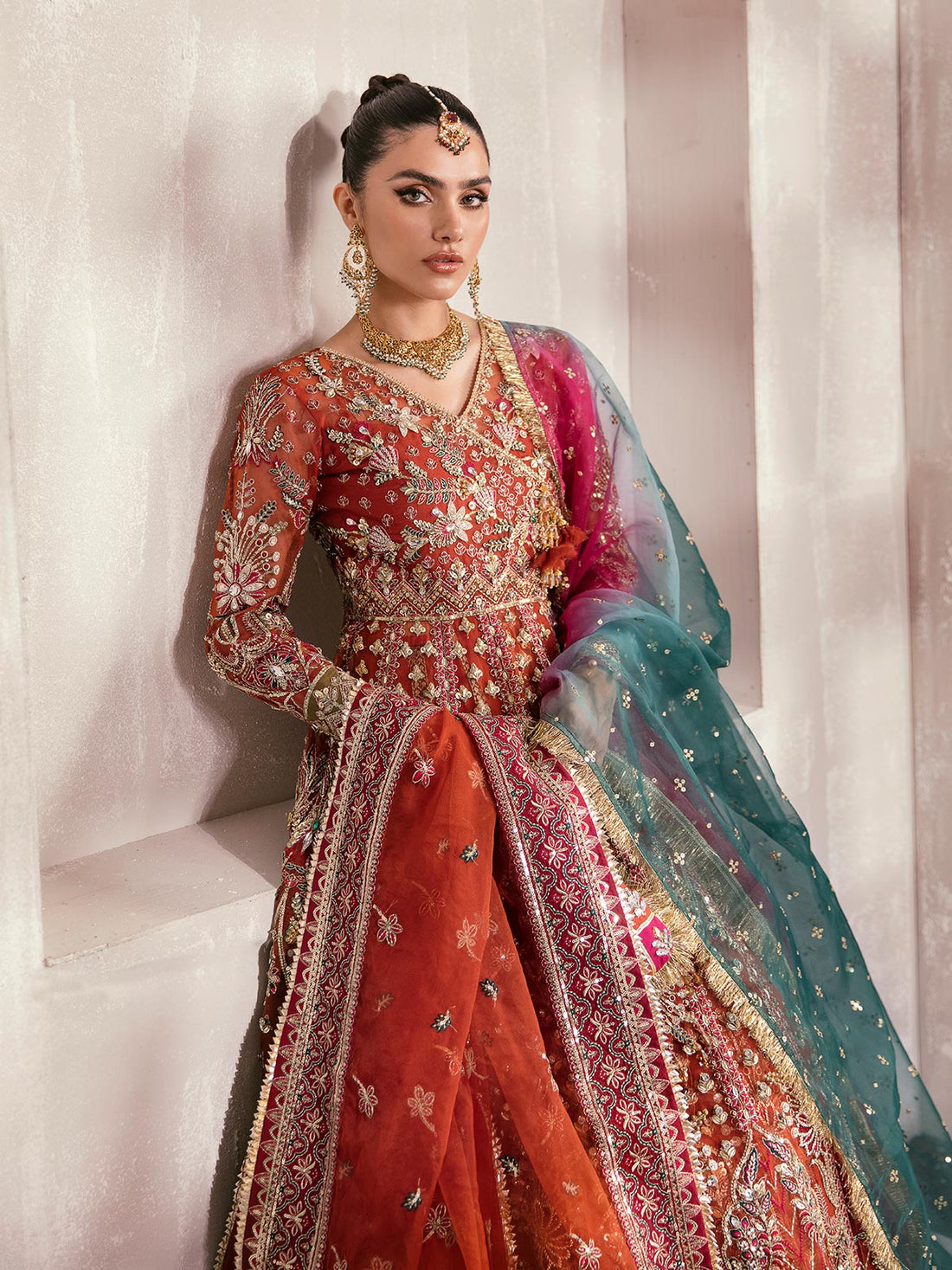 Gulaal | Wedding Formals | ZAIRA GL-WS-22V1-30 (RUST ANGRAKHA) - Official Gulaal stockist in UK - Sakeena London