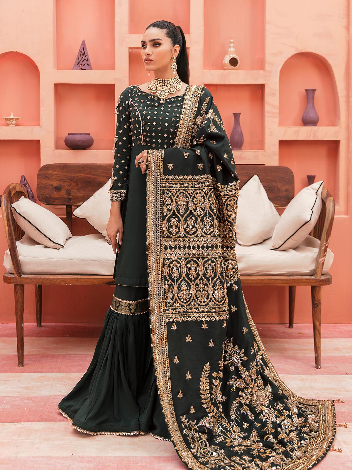 Gulaal | Wedding Formals | GL-WS-22V1-33 (SHIRT AND GHARARA) - Official Gulaal stockist in UK - Sakeena London