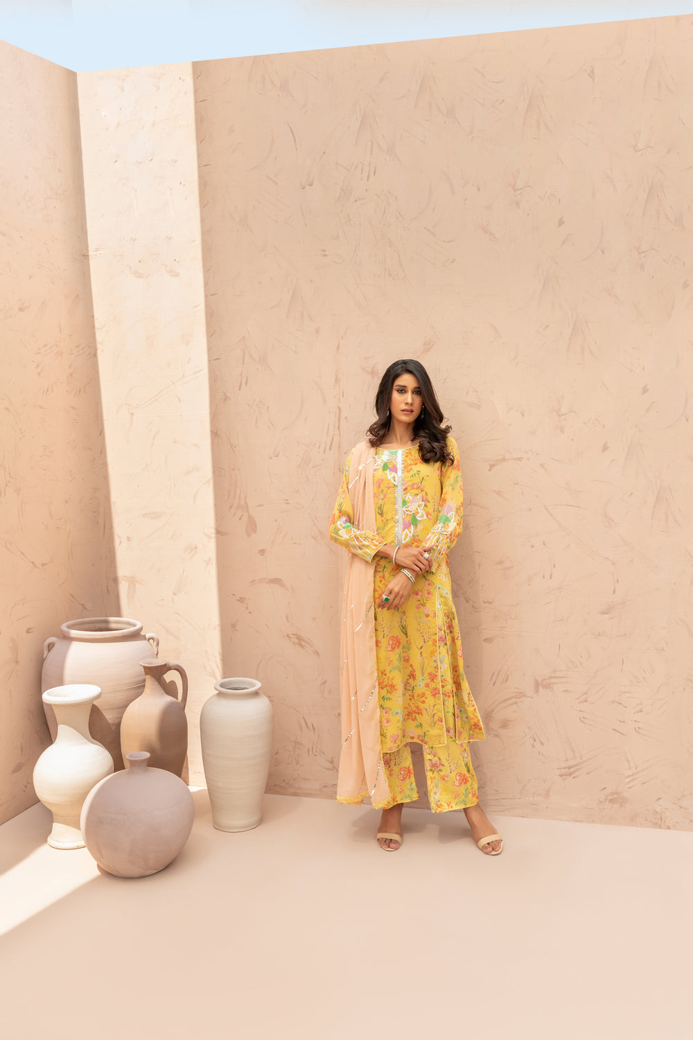 Wahaj M Khan | The Print Story | Yellow TPS set - Official Wahaj M Khan stockist in UK - Sakeena London