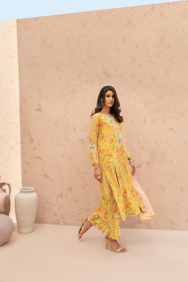 Wahaj M Khan | The Print Story | Yellow TPS set - Official Wahaj M Khan stockist in UK - Sakeena London