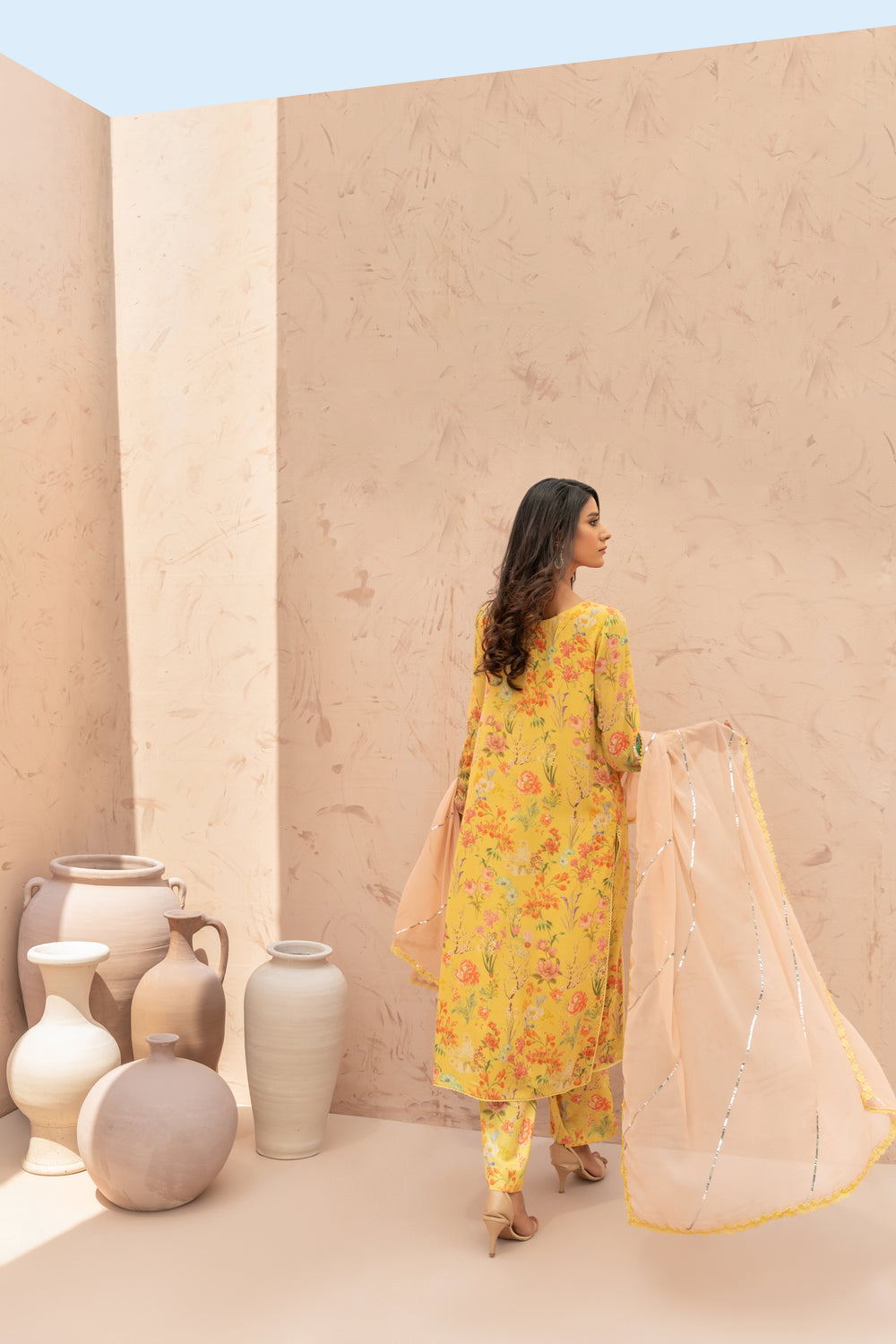 Wahaj M Khan | The Print Story | Yellow TPS set - Official Wahaj M Khan stockist in UK - Sakeena London