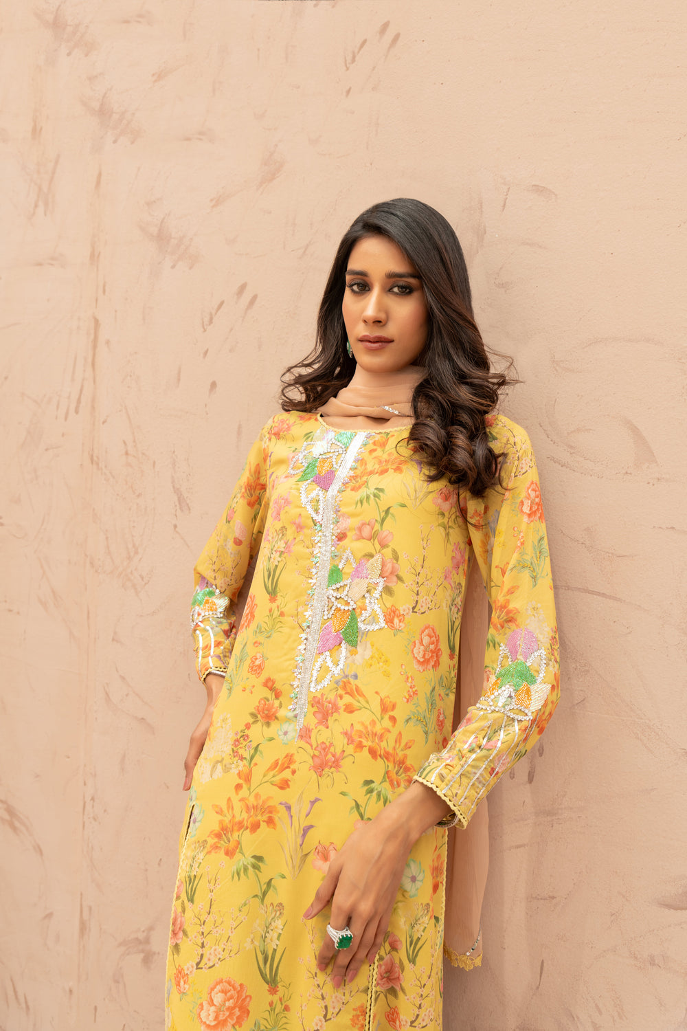 Wahaj M Khan | The Print Story | Yellow TPS set - Official Wahaj M Khan stockist in UK - Sakeena London