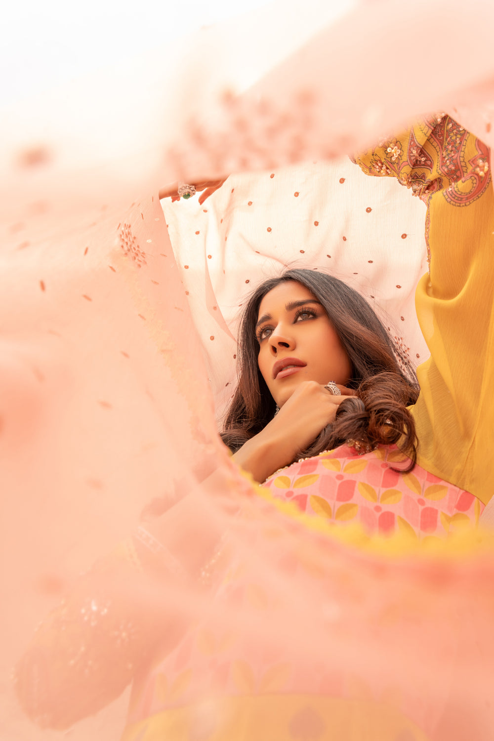 Wahaj M Khan | The Print Story | Yellow Printed TPS Anarkali - Official Wahaj M Khan stockist in UK - Sakeena London
