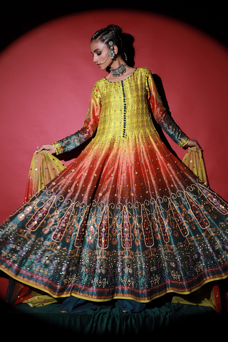 Wardha Saleem | Meeram Festive Formals | Satrangi - Official Wardha Saleem stockist in UK - Sakeena London