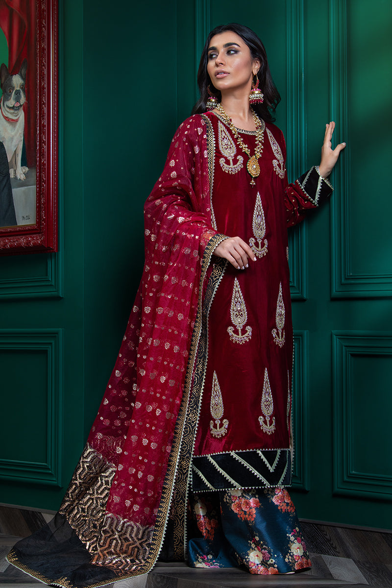 Wardha Saleem | Velvets Winter Fall 24 | Lal Bagh 2 - Official Wardha Saleem stockist in UK - Sakeena London