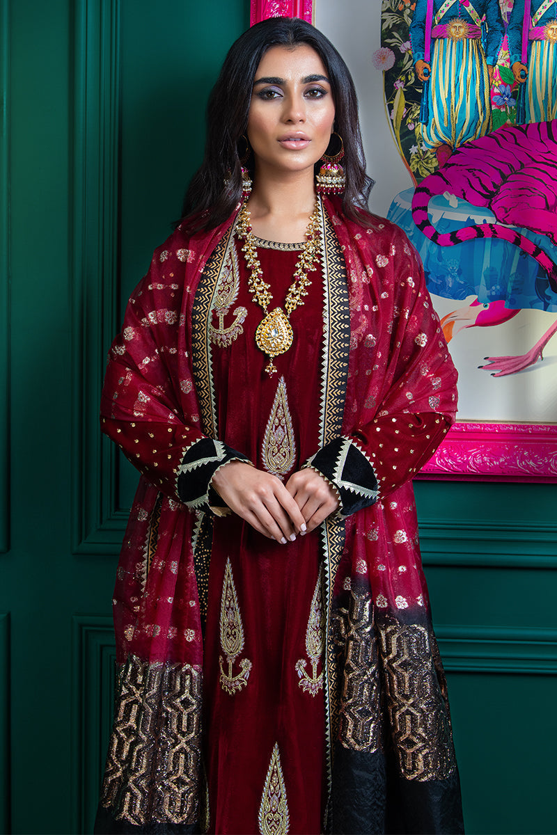 Wardha Saleem | Velvets Winter Fall 24 | Lal Bagh 2 - Official Wardha Saleem stockist in UK - Sakeena London
