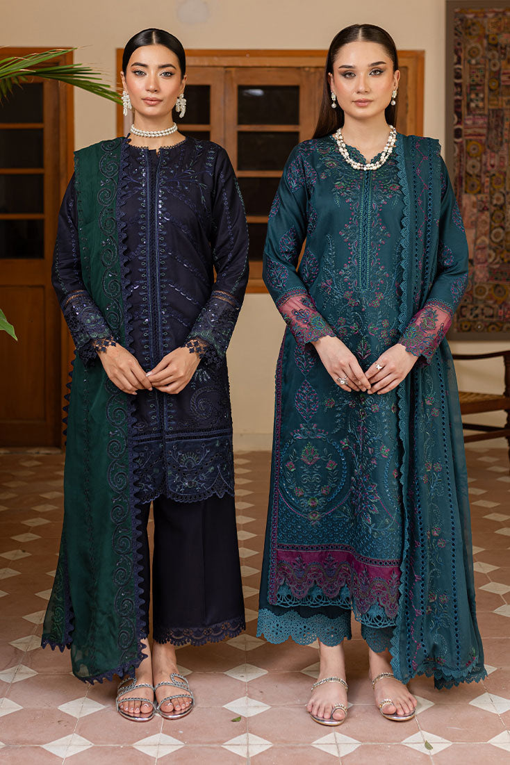 Marjjan | Aangan Embroidered Viscose | PEV-20 B (ZINC) - Official Marjjan stockist in UK - Sakeena London