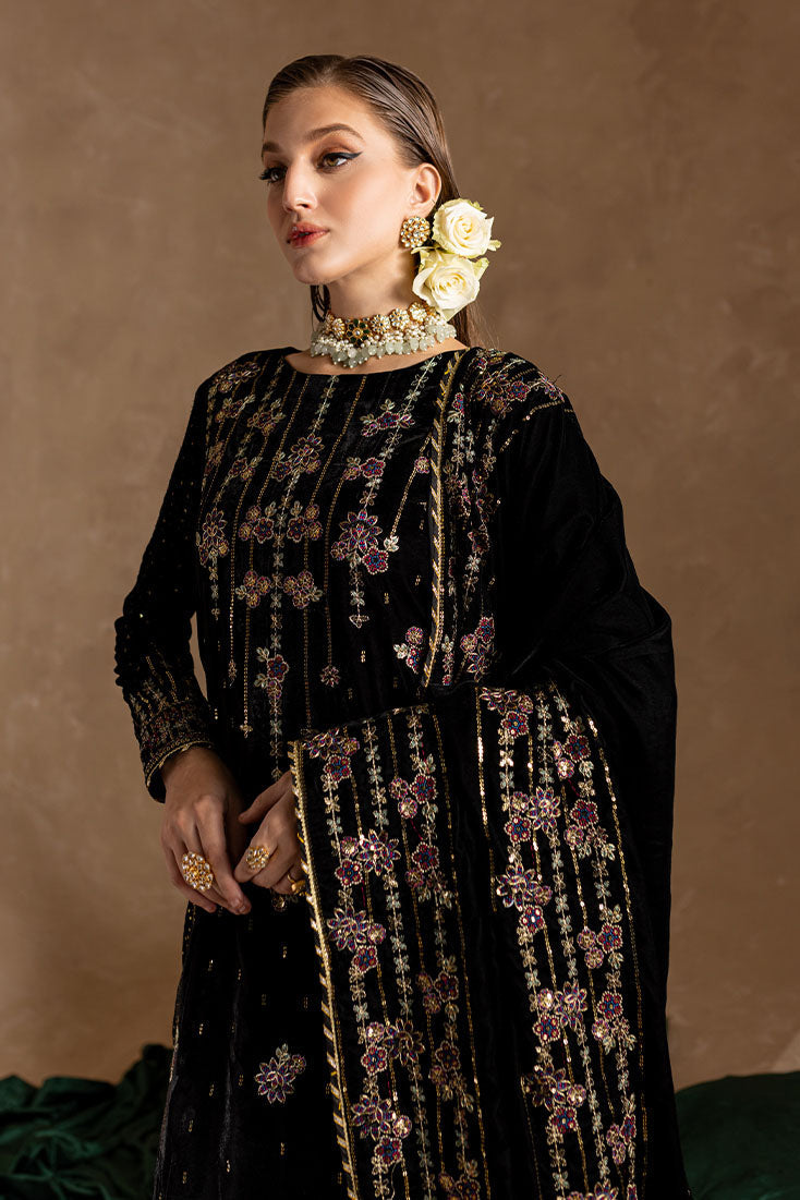 Marjjan | De Rose Velvet | MRV-09 (BLACK) - Official Marjjan stockist in UK - Sakeena London