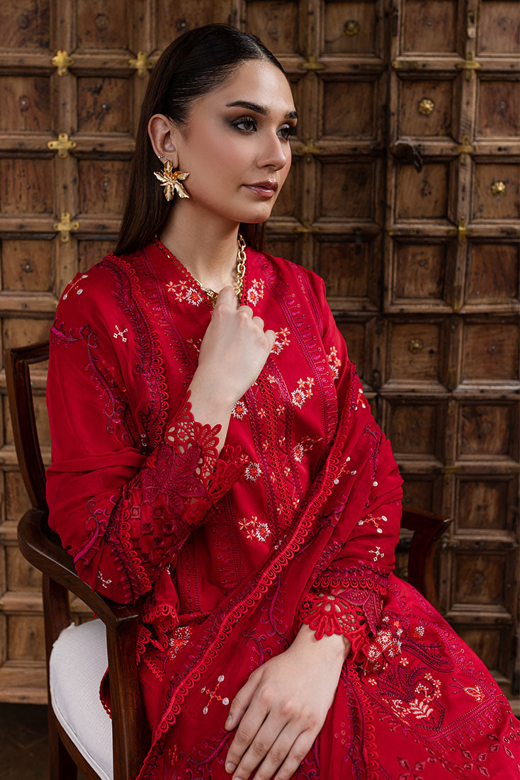 Marjjan | Aangan Embroidered Viscose | PEV-24 B (RED) - Official Marjjan stockist in UK - Sakeena London