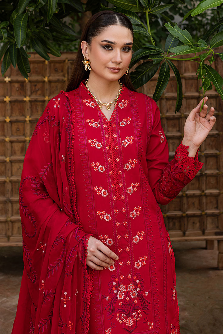 Marjjan | Aangan Embroidered Viscose | PEV-24 B (RED) - Official Marjjan stockist in UK - Sakeena London