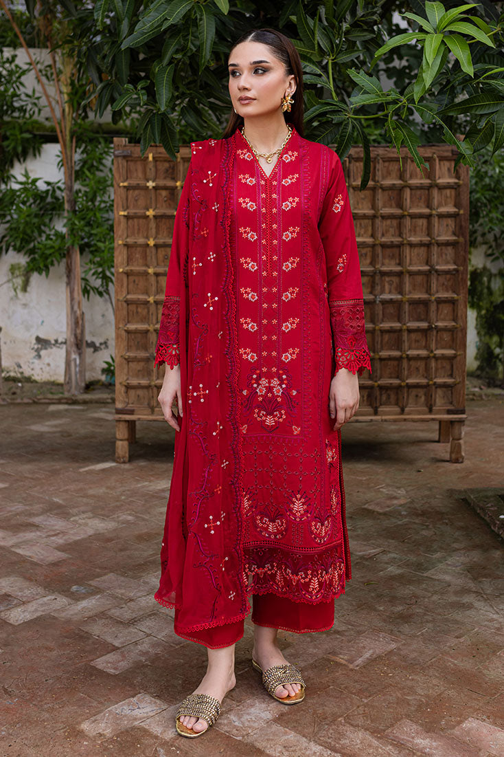 Marjjan | Aangan Embroidered Viscose | PEV-24 B (RED) - Official Marjjan stockist in UK - Sakeena London